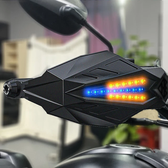 2PCS Universal Motorcycle Hand Guard Windshield Protection Shield W/LED Kit