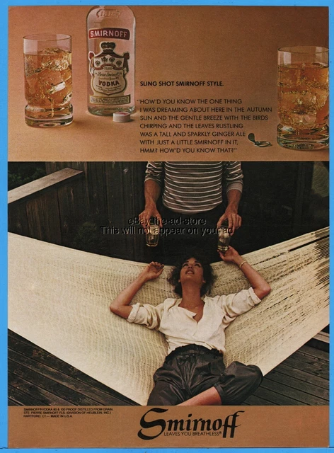 1980 Smirnoff Vodka SLING SHOT vintage photo cocktail magazine bar decor ad