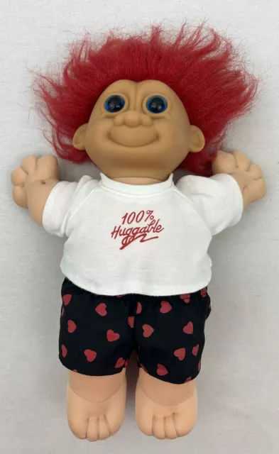 VTG Russ Berrie Plush Troll Doll 100% Huggable Shirt Valentine Soft Body 14"