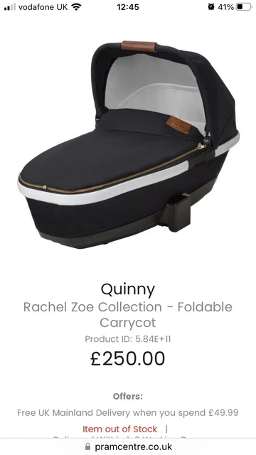Quinny Buzz Moodd limitierte Auflage Rachel Zoe faltbare Tragetasche Baby Neugeborenes