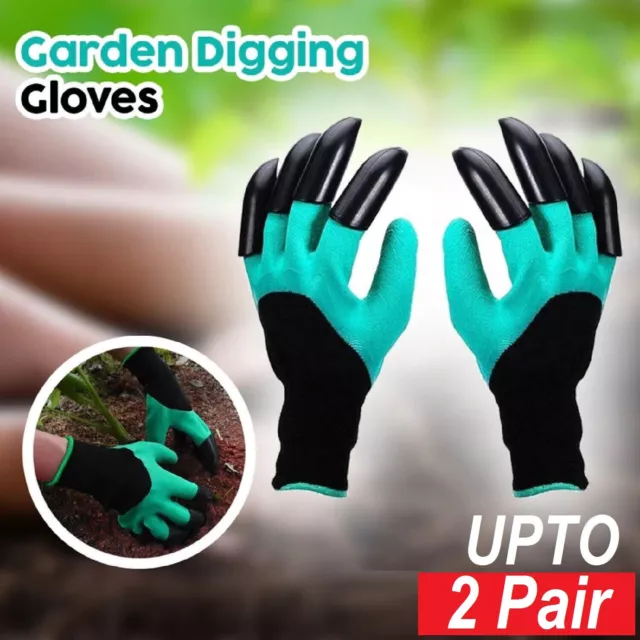 Garden Gloves with Protective Claws Weed Work Digging Planting Weeding Gloves