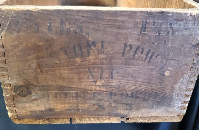 Vintage Rare National Powder Company HIGH EXPLOSIVES Wood Box Crate Pennsylvania 6