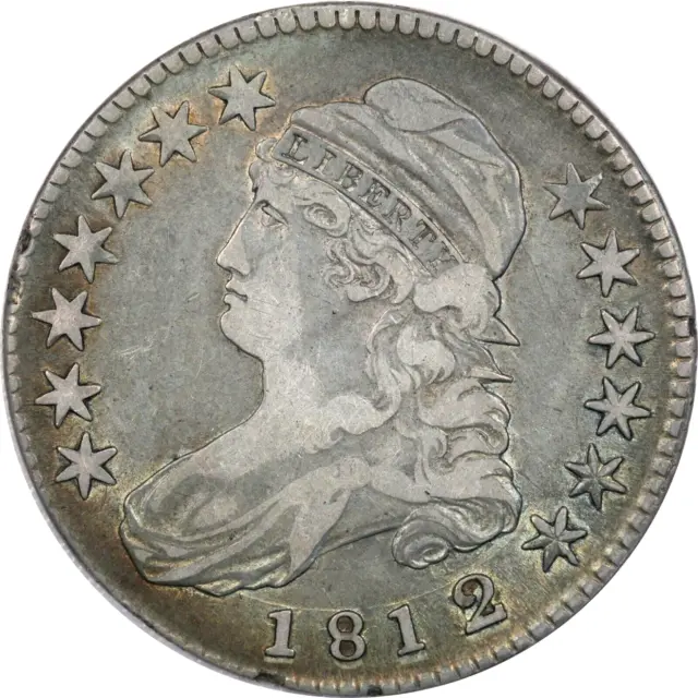 1812/1 Small 8 Capped Bust Half Dollar 50C, Very Fine VF+, Minor Rim Damage