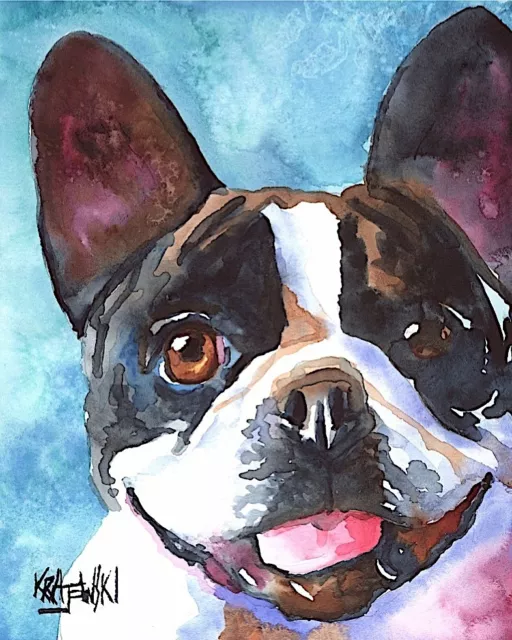 French Bulldog Gifts | Frenchie Art Print from Painting | Poster, Picture 11x14