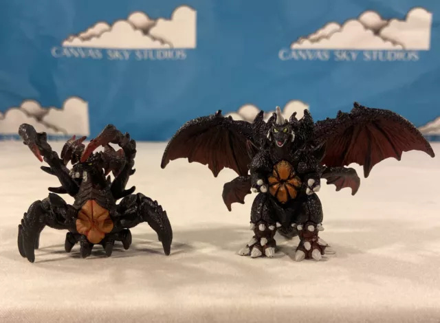 2002 Toho Bandai Godzilla Lot Bundle Of 2 Mini Figures Pack Of Destruction 2.5”