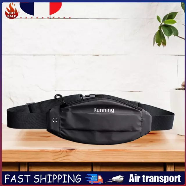 Running Waist Bag Reflective Casual Sports Belt Pouch for Outdoor Hiking (Black)