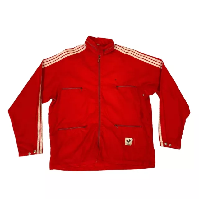 Adidas Originals Lightweight Nylon Rain Coat Jacket | Vintage 80s Sportswear Red