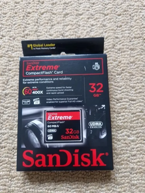 SanDisk 8GB 16GB 32GB Extreme CF Memory Card CompactFlash 60MB/s UDMA
