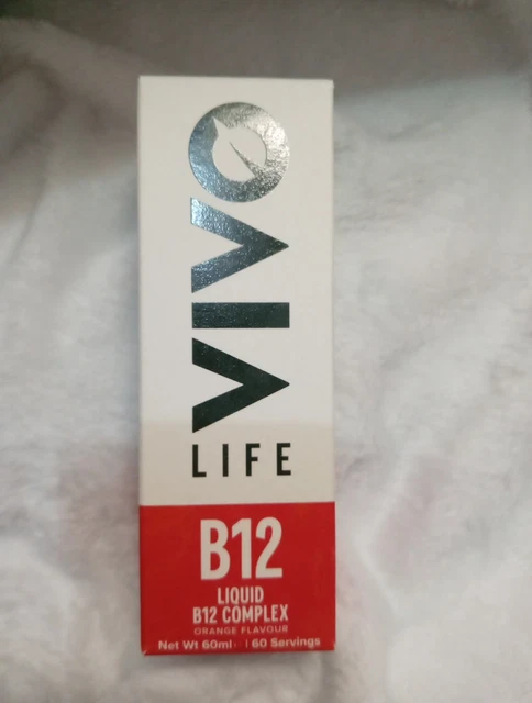 B12 LIQUID 500MCG B12 Complex 60 Servings 60ml Orange Flavour (Vivo ...