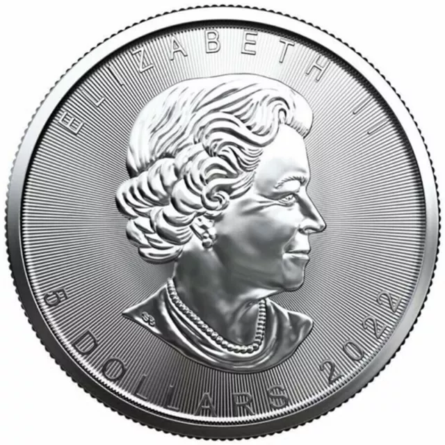 2022 1 oz Canadian Silver Maple Leaf $5 Coin 9999 Fine Silver BU