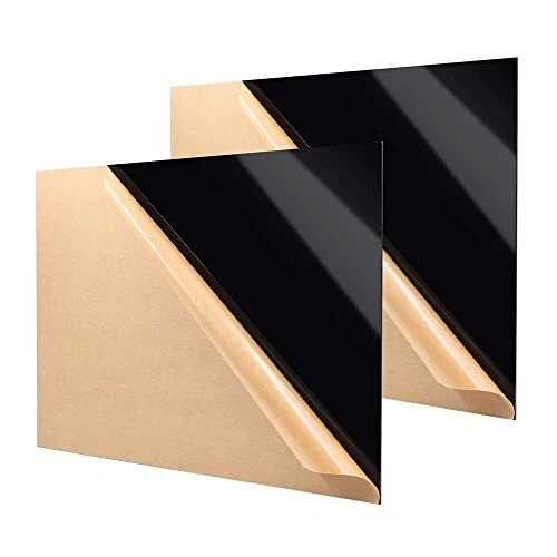 2Pcs Black Acrylic Sheet Plexiglass Plastic Panels 1/8" Thick 12"X12" For Signs