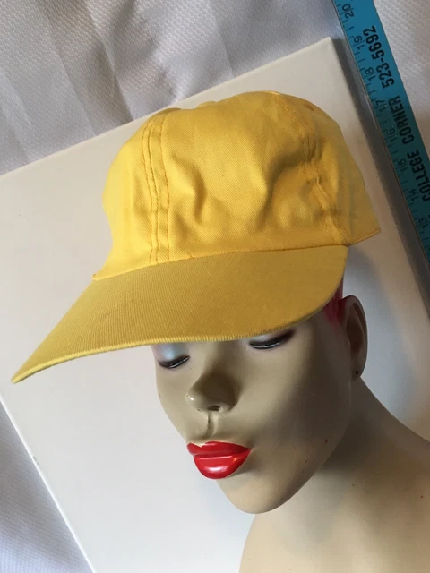 Vintage '90s Yellow Solid Design Cotton Hat Ball Cap Hipster One Size Fits All