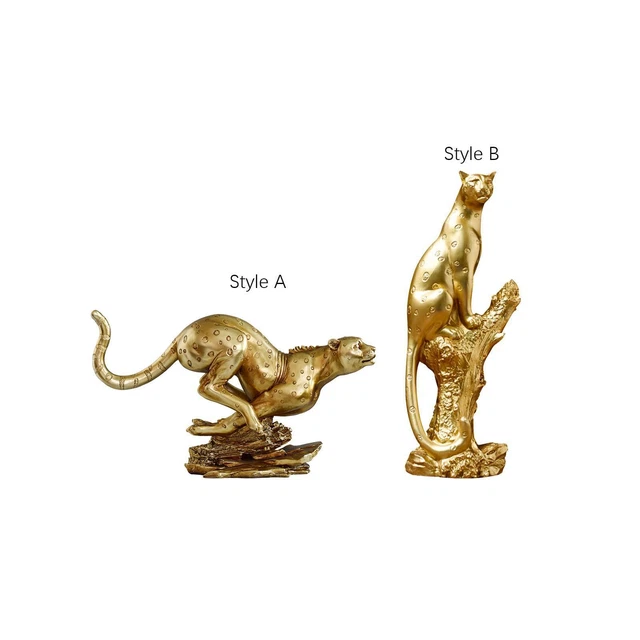 Leoparden-Statue aus Kunstharz, niedliche Tierskulptur für die