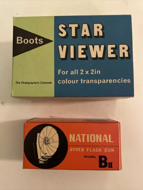 Boots Star Viewer 2 x 2 Inch Slide Viewer & National Hyper Flash Gun B2 Boxed