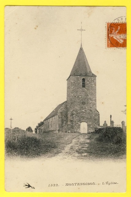 CPA France 58 - MONTENOISON (Nièvre) L'ÉGLISE du Village Clocher du XVIe Siècle