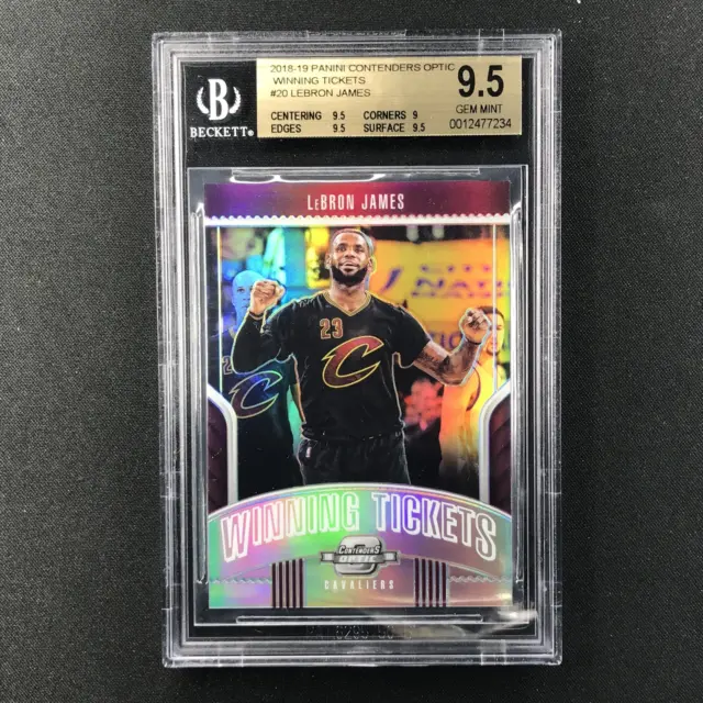 2018-19 Contenders Optic LEBRON JAMES Winning Tickets Silver BGS 9.5