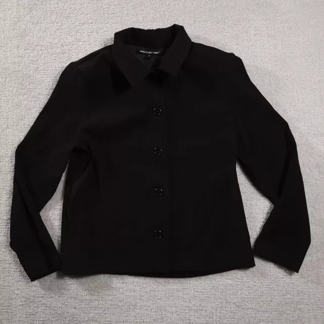 Briggs New York Women's Small Black Jacket Blazer Button Up Collared Lined