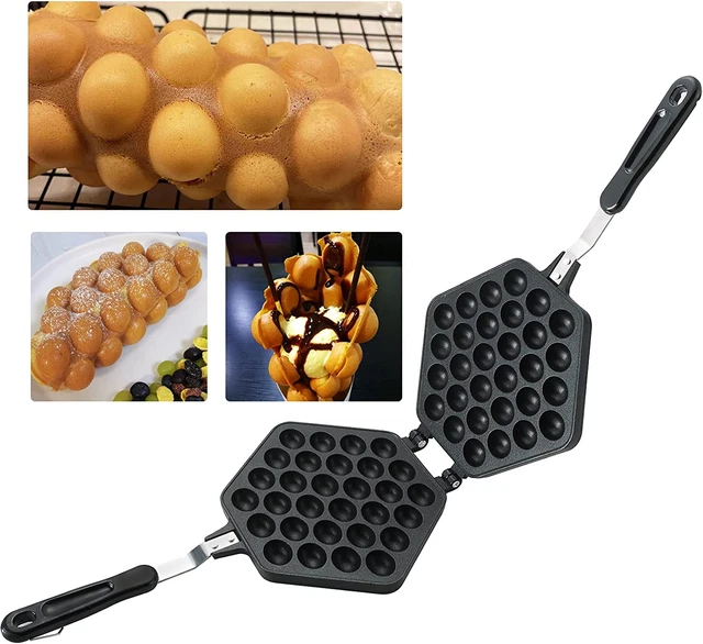 Bubble Waffle Maker Pan Waffle Cake Mold Pot Non-Stick Double Side Egg