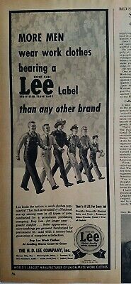 1949 HD Lee Riders Ragazzi da Uomo Lavoro Vestiti Blu Jeans Vintage Moda Ad