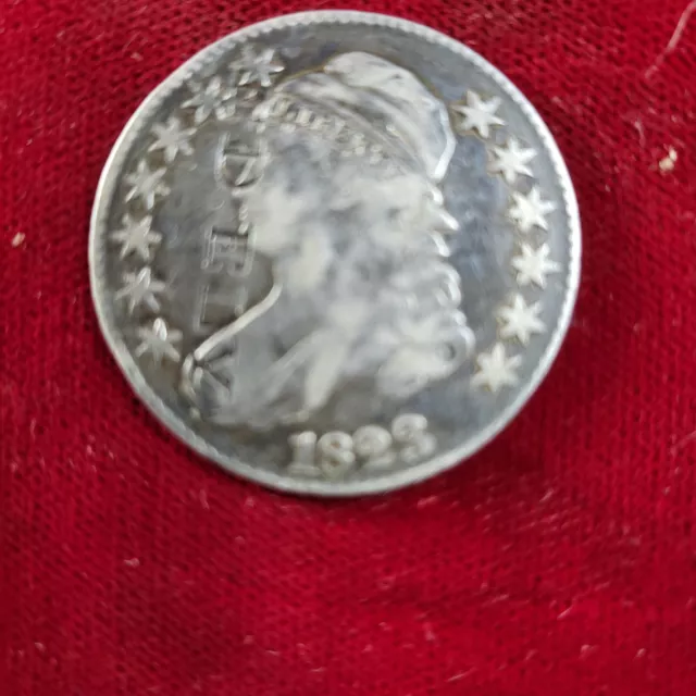 1823 Bust Silver Half Dollar Counter Stamp "ED ELY" VF