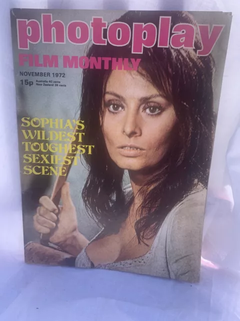 Vintage Photoplay & Film Monthly magazine November 1972 Sophia Loren cover