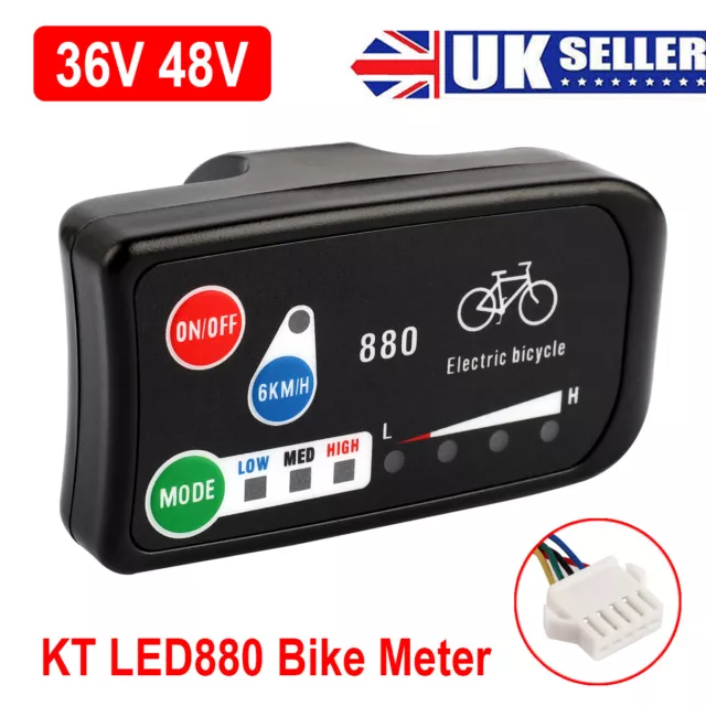 LED Display Electric Bicycle For KT LED-880 E-Bike Control Panel Fitment 36V 48V