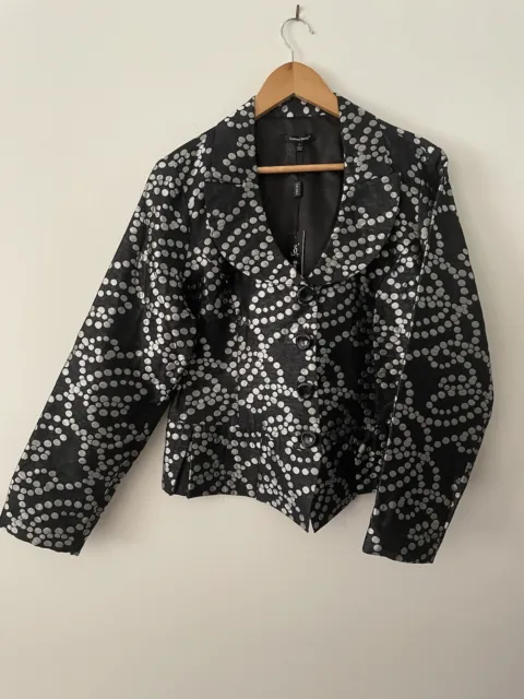 Samuel Dong lightweight peplum blazer jacket Size L NWT RRP $310