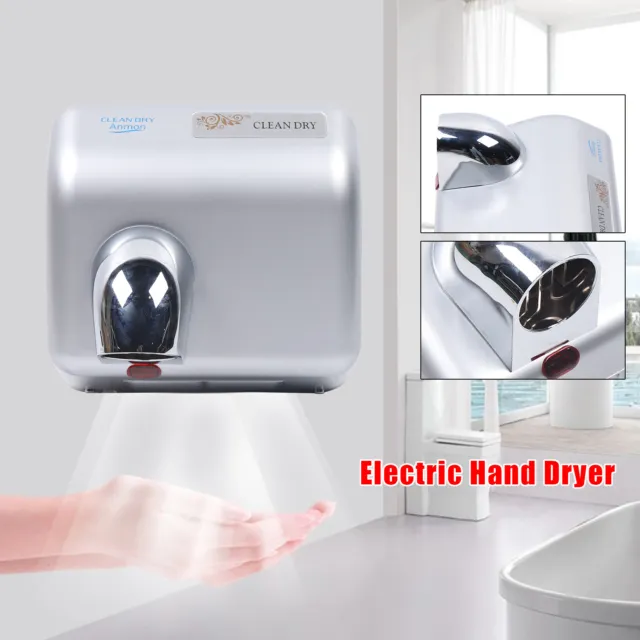 Powerful Wall Mounted Automatic Electric Hand Dryer Commercial Washroom 2300W AU