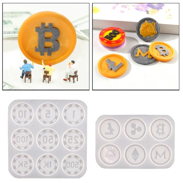 Silikonformen für DIY Münzen Chips Epoxidharz Casting Crafts Mould Clay Tool