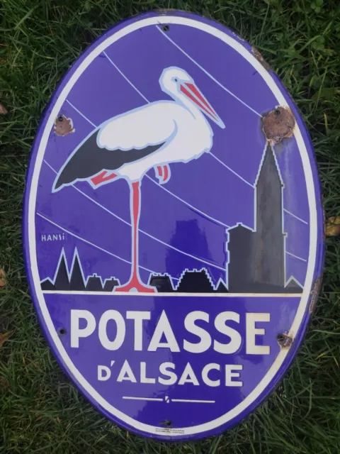 Ancienne plaque émaillée POTASSE D’ALSACE emaillerie Alsacienne