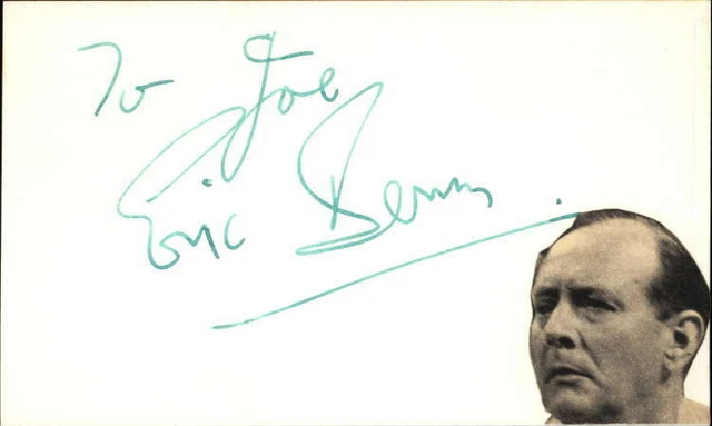 Eric Berry D.1993 Actor Man from UNCLE Signed 3" x 5" Index Card
