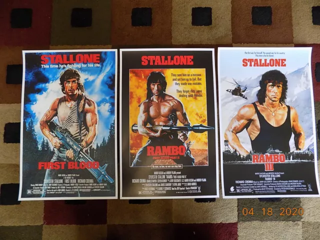 Rambo trilogy ( 11" X 17" ) Movie Collector's Poster Prints ( Set of 3 )