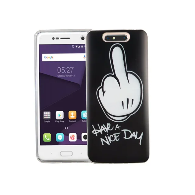 Case Motif Case Cover for ZTE Blade V8 Have A Nice Day + 9H Glass