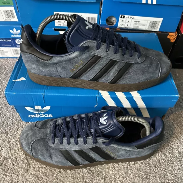 Size UK 8 Adidas Gazelle Thai Dublin CW Blue Suede Trainers Originals Vintage