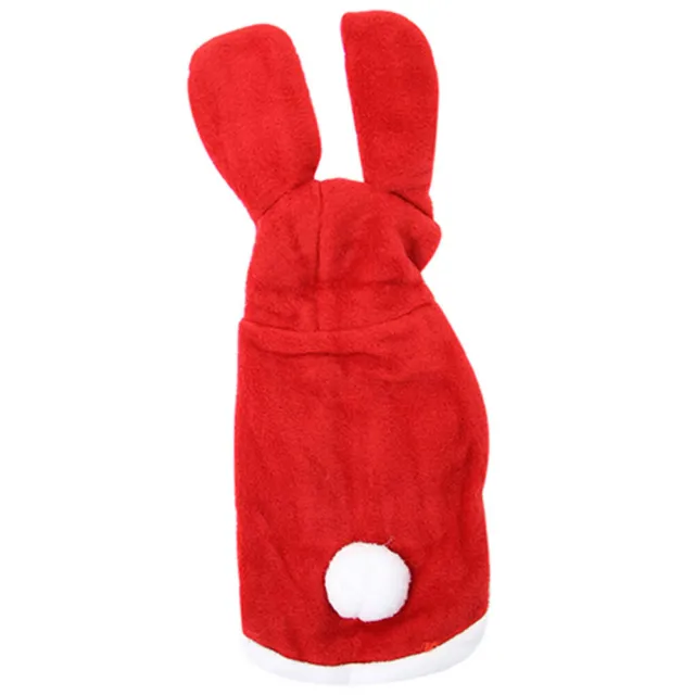 Vestito Bunny Dog cappottino caldo in pile per cane cani tutina invernale rossa 3