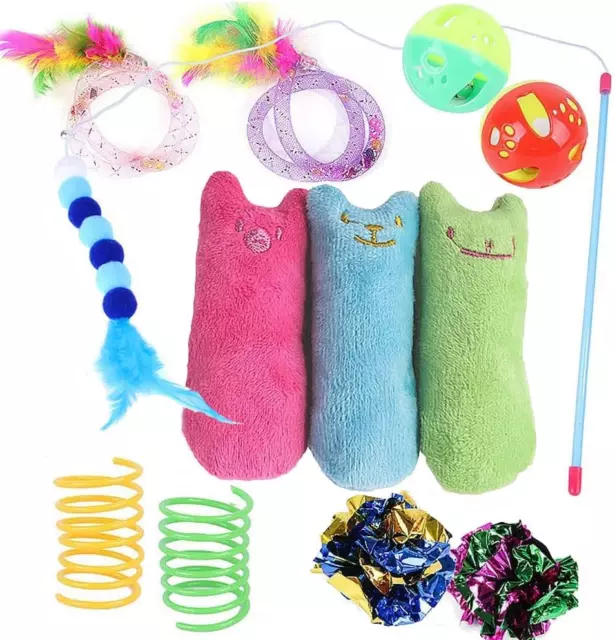 12 Pcs Cat Toys for Indoor Cats Kitten Plush Catnip Toy Cat Teeth Cleaning Toys