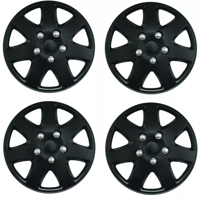 Tempest nero 15" copriruota auto coprimozzo coprimozzo coperchi in plastica universali (4 pz)