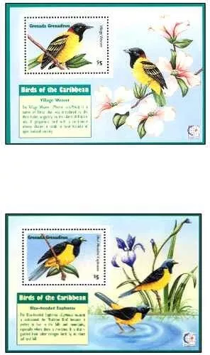 Timbres Oiseaux Grenade Grenadines BF330/331 ** (72311ER) - cote : 14 €