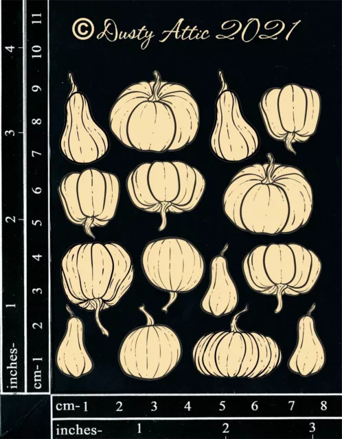 Dusty Attic Chipboard - Mini Pumpkins, DA3108 ~ 4x4