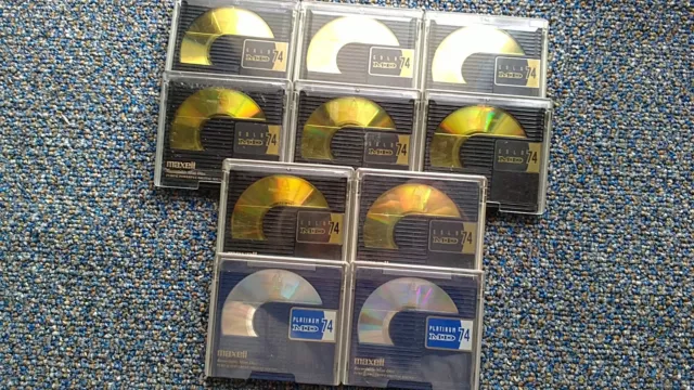 10 x Maxell Gold/Platinum 74 min Minidisc (d'occasion)