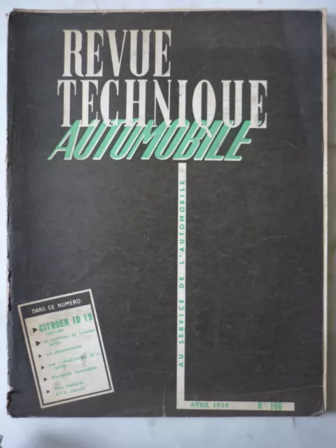 Revue Technique Automobile RTA 156 1959 CITROEN ID 19 1957 59