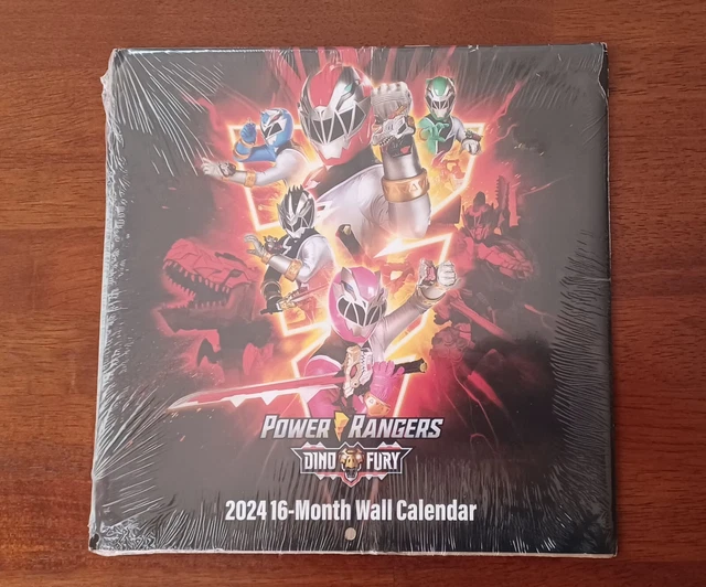 POWER RANGERS DINO FURY 2025 16 Month wall Calendar NEW! FREE SHIPPING
