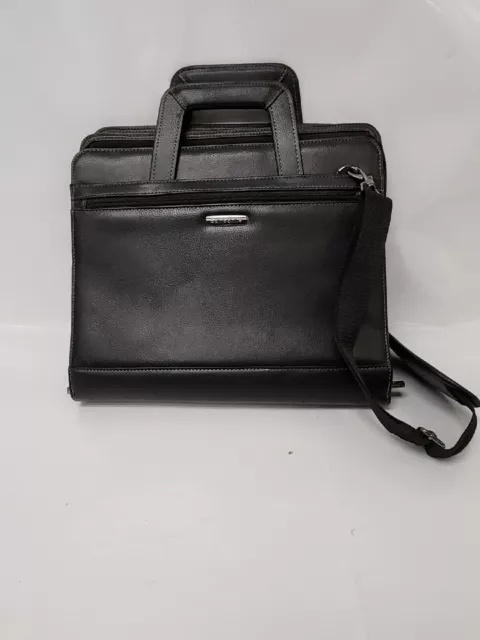 Samsonite Briefcase Laptop Bag Black 13.5X12  Removable Shoulder Strap EUC