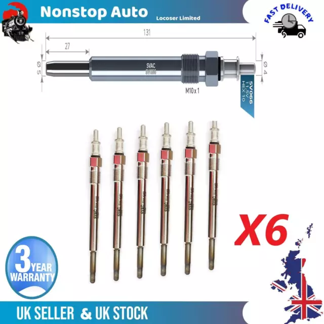 6X Glow Plugs For MERCEDES C E S G V CLC CLK Viano Vito Sprinter A0011592801