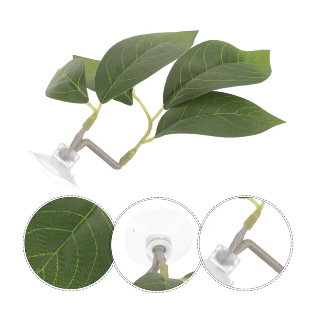 Lot De 6 Feuilles Artificielles Avec Ventouse Pour Aquarium - Décoration Naturelle Pour Poissons Combattants, Hamac Repos