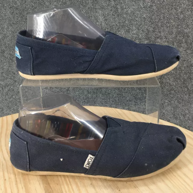 Toms Shoes Womens 9 Classic Alpargata Blue Canvas Casual Flats Slip On Round Toe