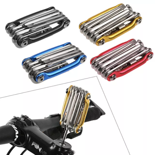 11 in Repair Set Bicycle Tool Kit Multi Tools Tire Cycling Puncture Bag Function