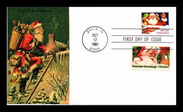 Dr Jim Stamps Us Cover Christmas Santa Claus Fdc Combo Kmc Venture Cachet