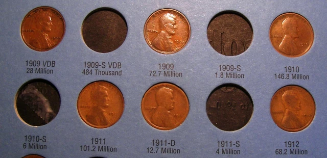 1909 1940 LINCOLN wheat cent set 79 coins in Whitman Folder