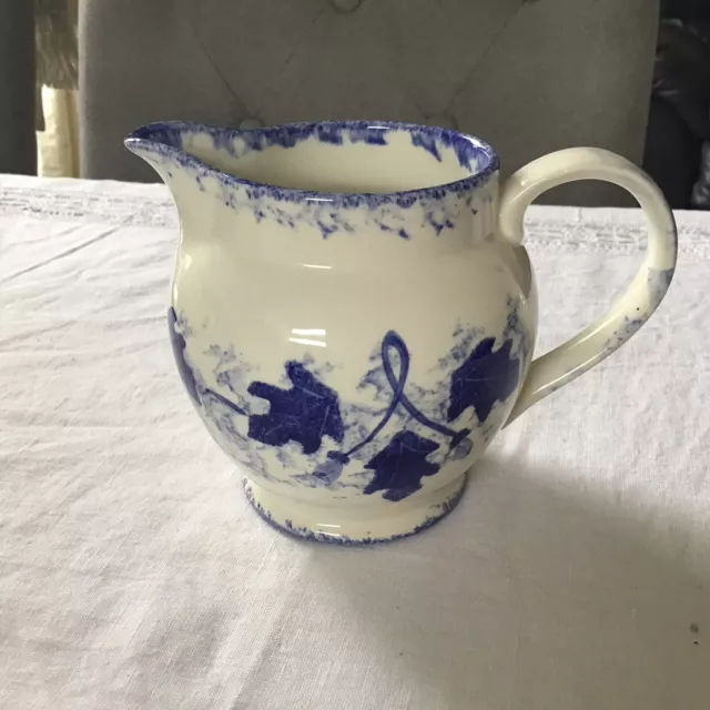 National Trust Hand-Painted Jug - Blue Leaf Decoration